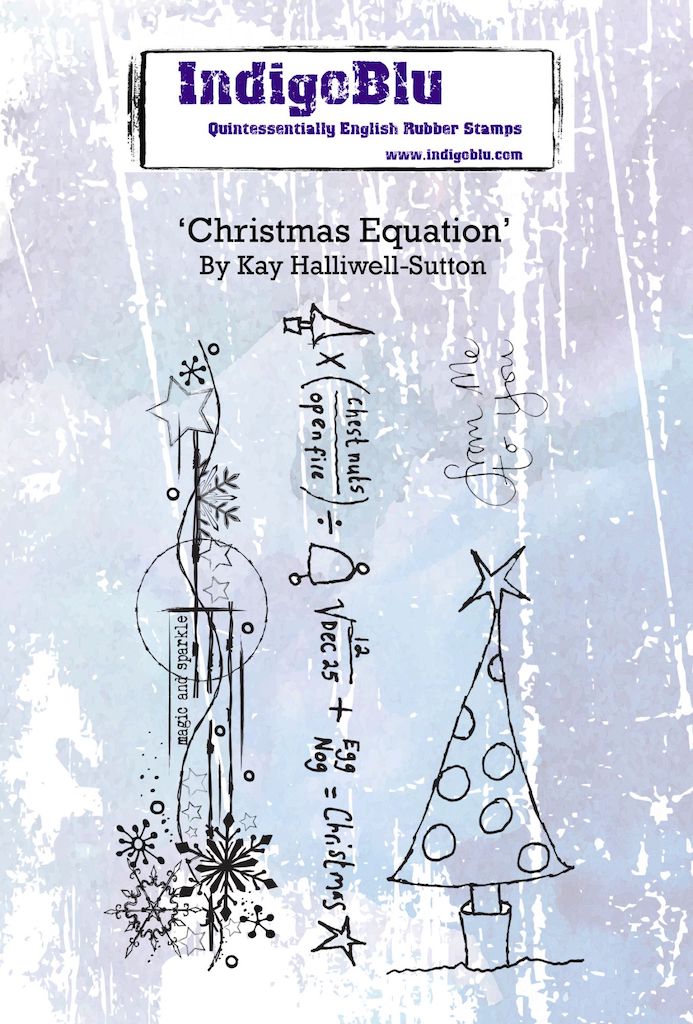 Christmas Equation A6 Red Rubber Stamp